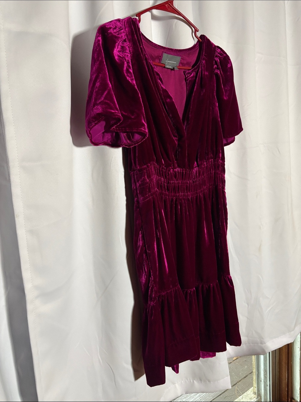 Anthropologie Magenta Satin Blouse